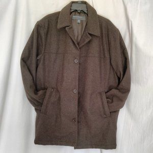 NWT Perry Ellis Portfolio M Gray Button Half Zip Wool Cashmere Jacket